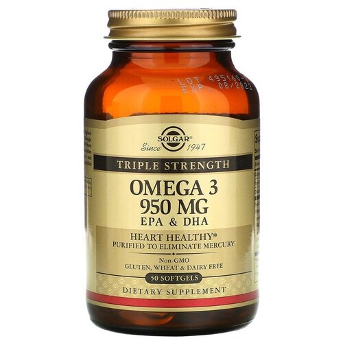 Solgar, Omega-3, EPA & DHA, Triple Strength, 950 mg, -3,   ,  , 950 , 50  2000