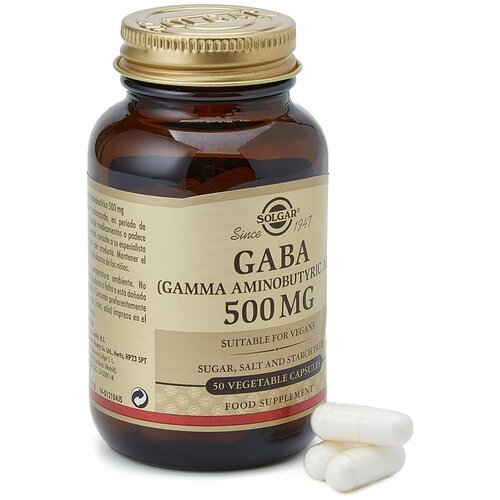 Solgar GABA 500 mg Vegetable Capsules, 50 . 3854