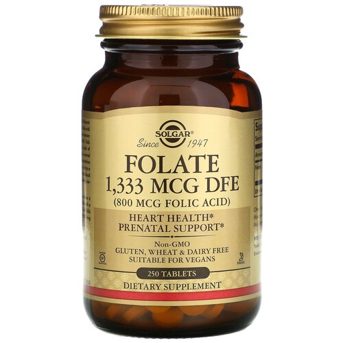 Folate 1333  DFE (Folic Acid), 800 , 420 , 250 . 9999