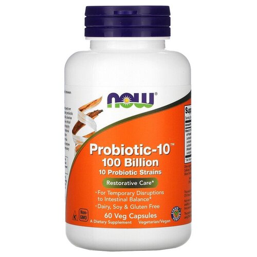 NOW Foods, Probiotic-10 100 Billion, 60 Veg Capsules, -10, 100 , 60   8680