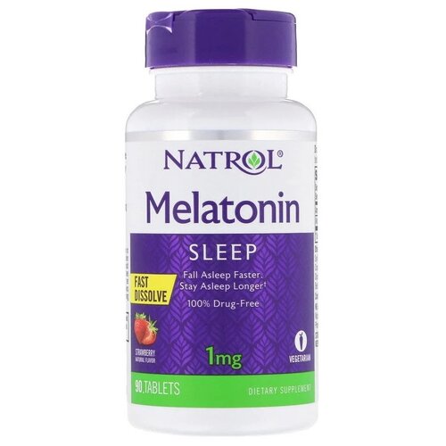   Natrol Melatonin Fast Dissolve Strawberry 1 mg, 64 , 1 , 90 . 1102