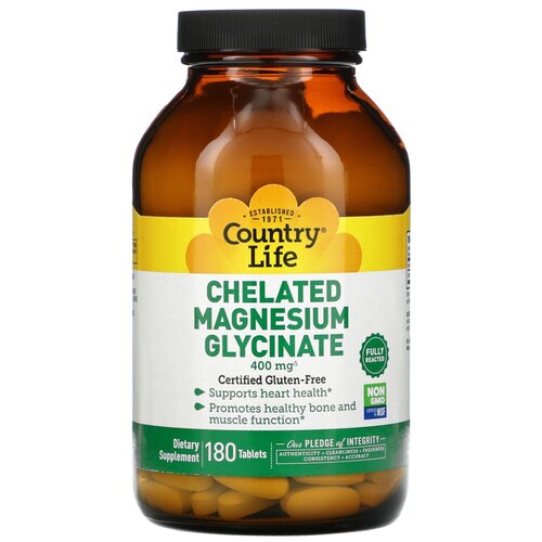  Country Life Chelated Magnesium Glycinate, 990 , 180 . 6164