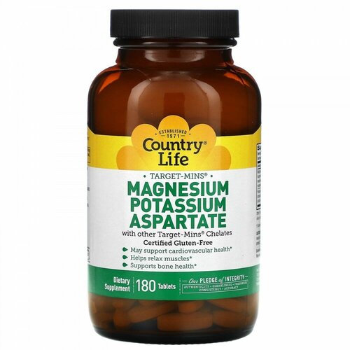 Country Life,  , Target-Mins, Calcium, Magnesium, Potassium, ,   , 180  4090