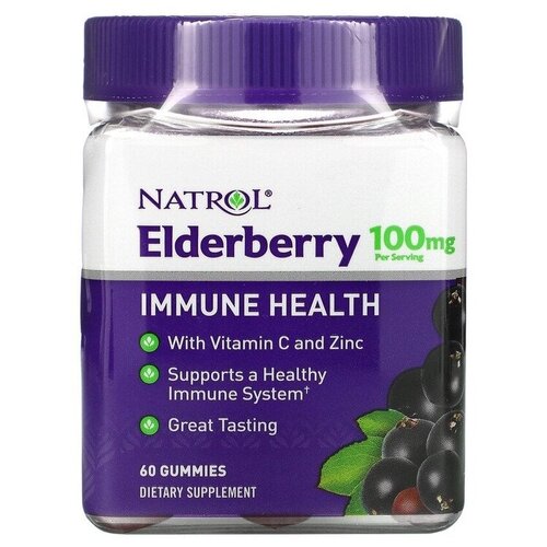 Natrol Elderberry 100 mg 60 gummies/  100 , 60  1571