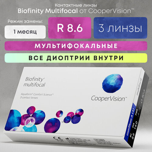   CooperVision Biofinity Multifocal, 3 ., R 8,6, D -8, ADD: +1.50 D, , 1 . 2390