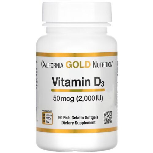  3 (Vitamin D3 California Gold Nutrition), 50  (2000 ), 90  1250