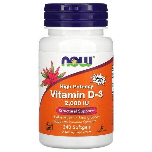 Now Foods Vitamin D-3 2000 IU Softgels 240  (02023) 8250